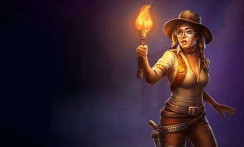 Explorer with a torch, casino welcome bonus